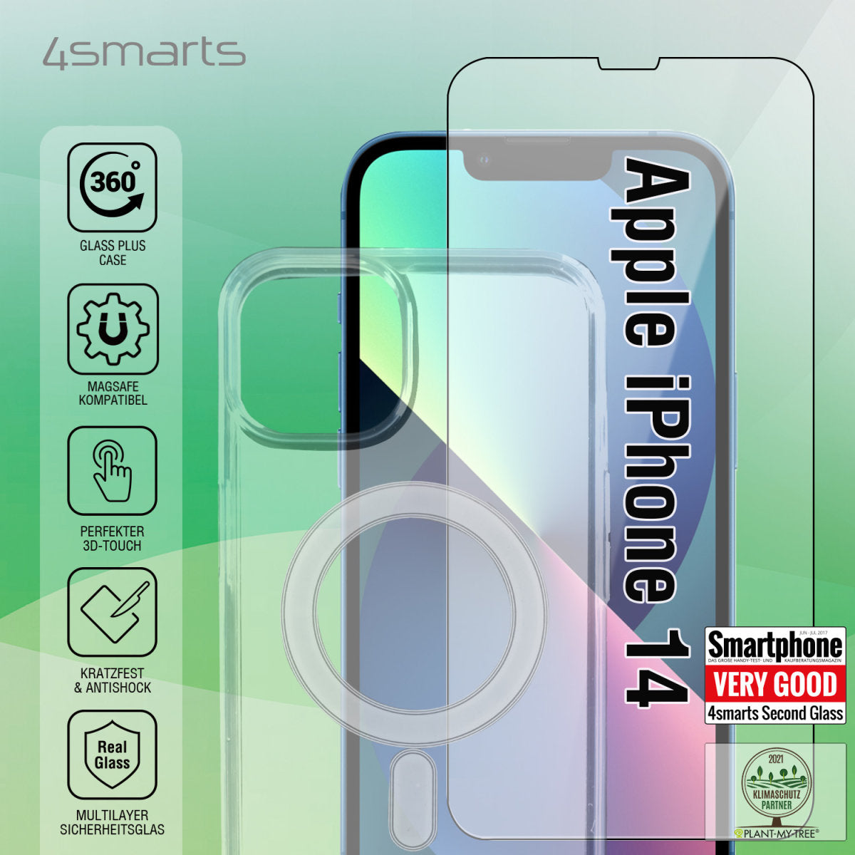 4smarts 360° Starter X-Pro Full Cover Glass, Mounter + UltiMag Case for iPhone 14