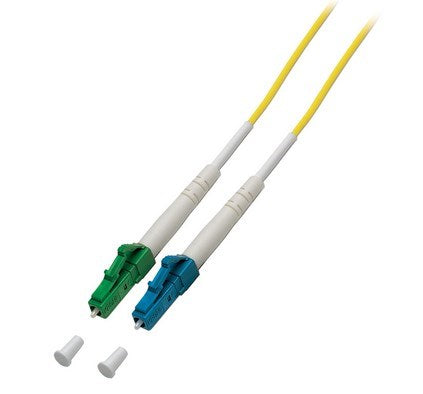 Helos fiber optic patch cable LC-APC/LC-PC Simplex G657 9/125µm OS2 yellow 10.0m