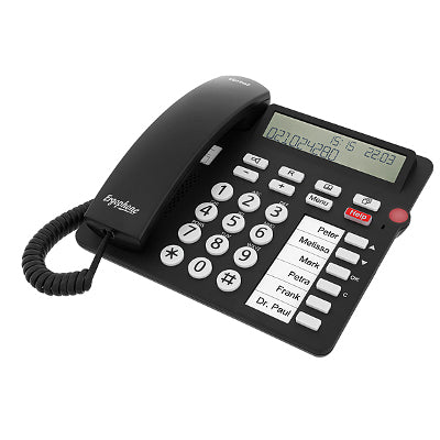tiptel Ergophone 1300, large button telephone, black