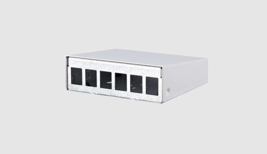 Metz Connect Keystone AP-Gehäuse 6 Port reinweiß, unbestückt