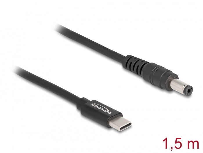 Delock Notebook charging cable USB Type-C™ plug to 5.5 x 2.1 mm plug