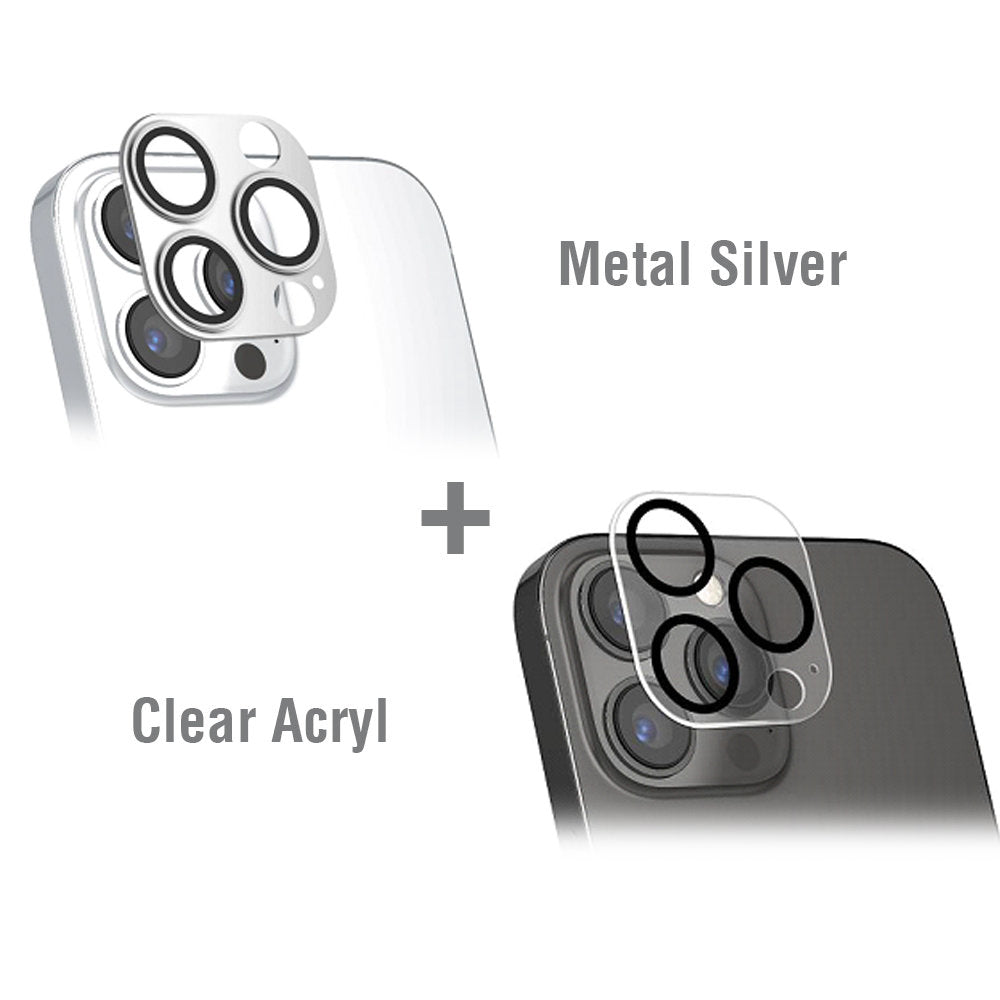4smarts StyleGlass Kamera iPhone 14 Pro / 14 Pro Max 2er Set Metal silber