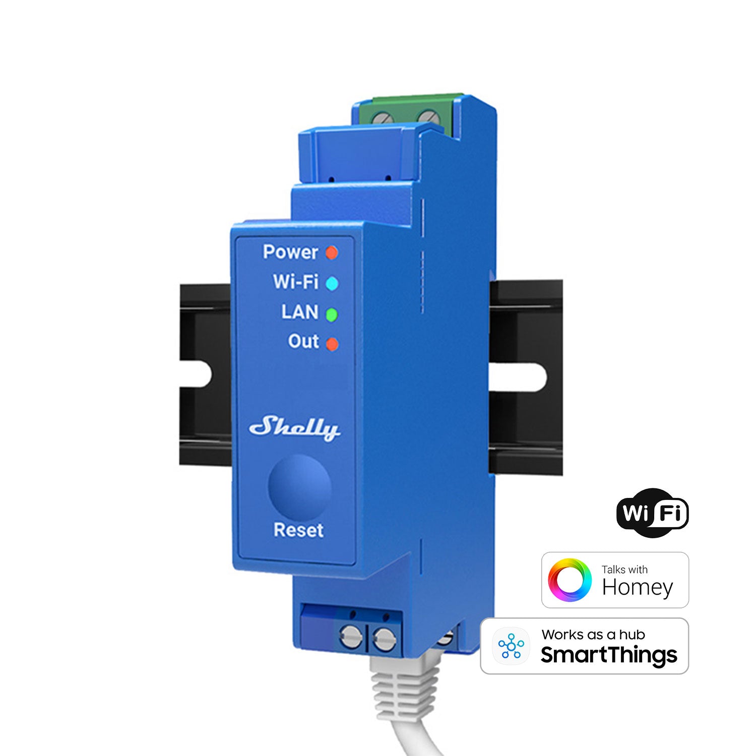 Shelly Pro 1 - Relay for DIN rail - Max.1x16A - WLAN & LAN - Bluetooth