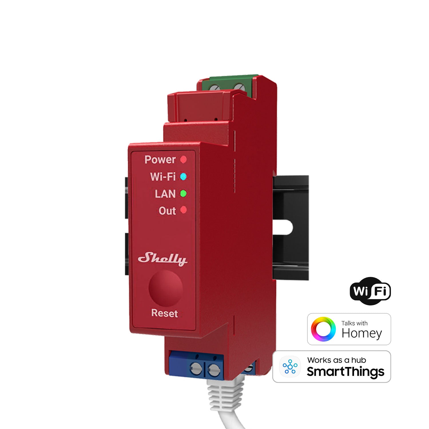 Shelly Pro 1PM - Relay for DIN rail - Max. 1x16A - Measuring function - WLAN&LAN&BT