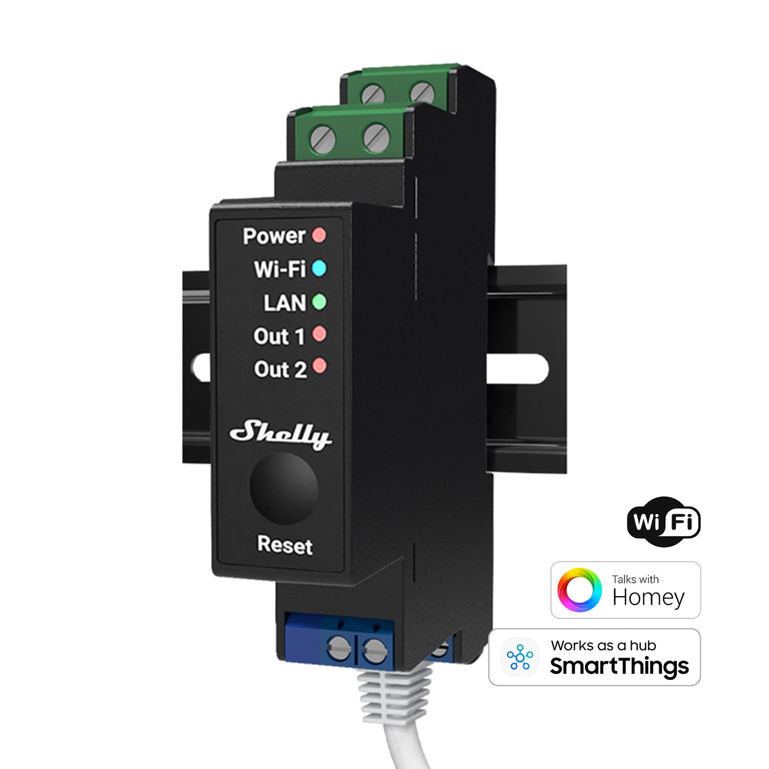 Shelly Pro 2 - Relay for DIN rail - Max. 25A - WLAN&LAN&Bluetooth