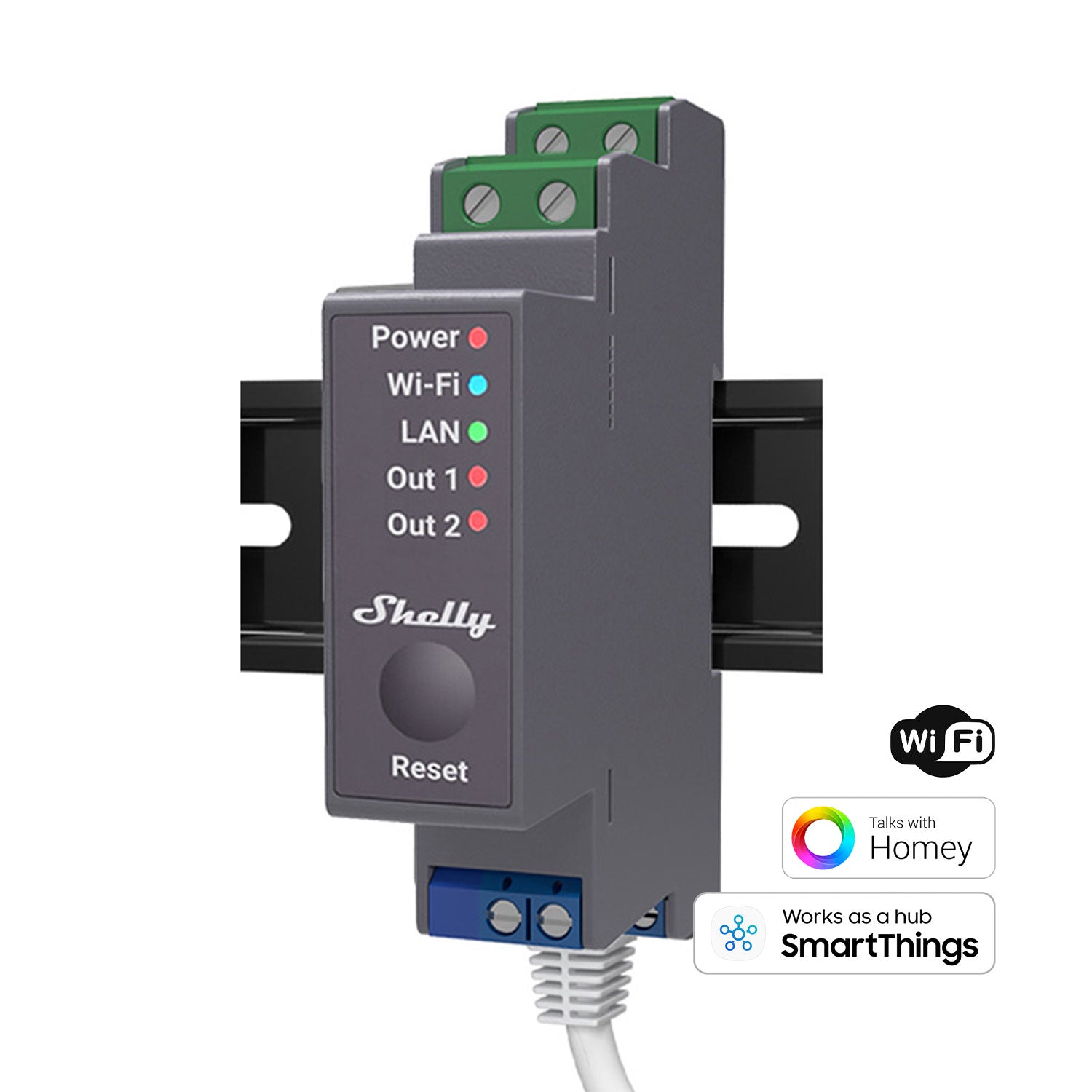 Shelly Pro 2PM - Relay - Max. 25A - WLAN & LAN - Bluetooth - measurement function