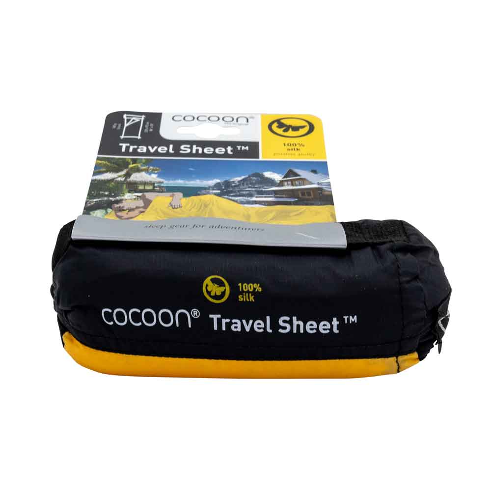Cocoon lightweight travel sleeping bag, rectangle, 220 x 90 cm, 100% SILK, sunset