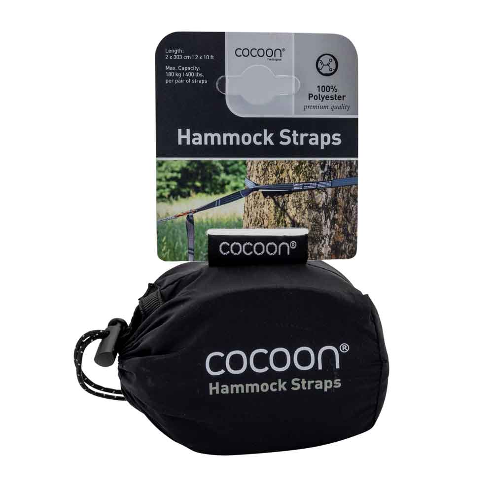Cocoon Hammock Straps, high-strength polyester, black/grey