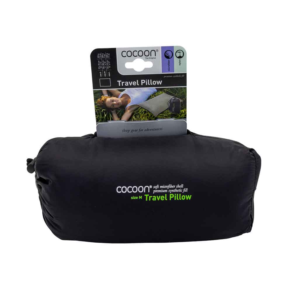 Cocoon Travel Pillow, synthetic filling, nylon/microfiber cover, 29x38 cm, cha