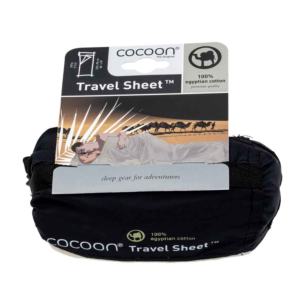 Cocoon lightweight travel sleeping bag, rectangle, 220 x 90 cm, 100% cotton, natural