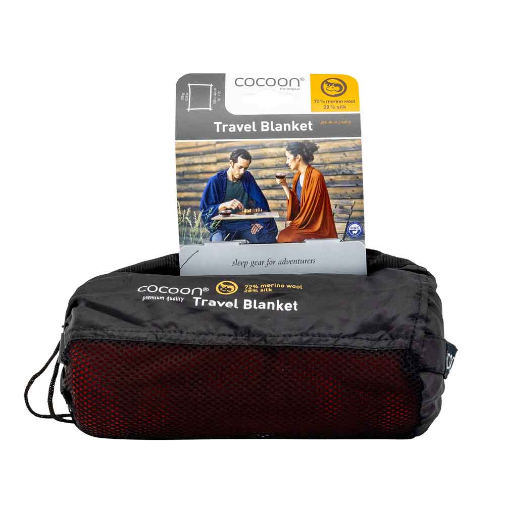 Cocoon Merino wool/silk blanket, 72% merino wool / 28% silk dark terracotta