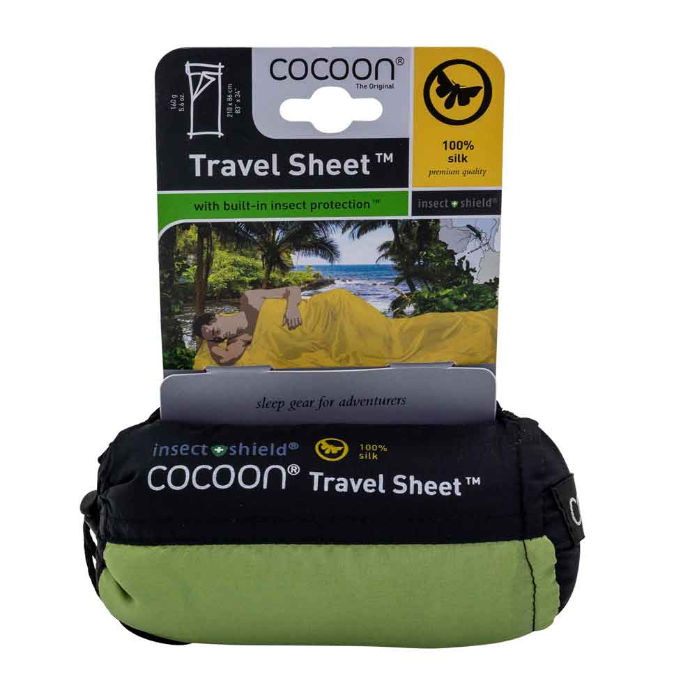 Cocoon Insect Shield TravelSheets, 218 x 90 cm 100% silk vine