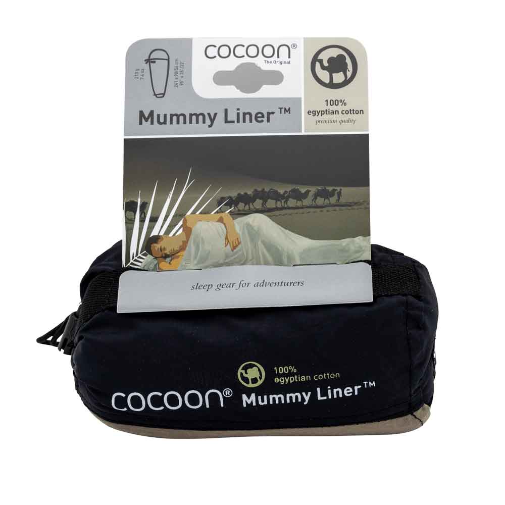 Cocoon inner sleeping bag, mummy, 241 x 90/56 cm, 100% Egyptian cotton, Tuareg