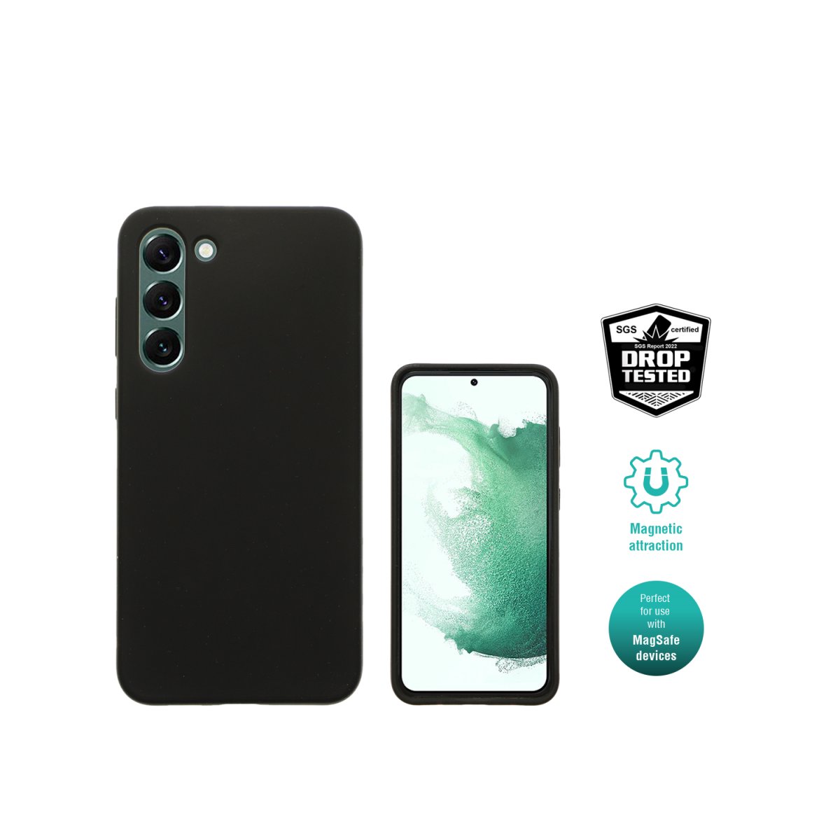 4smarts Liquid Silicone Case Cupertino UltiMag Samsung Galaxy S23+ schwarz