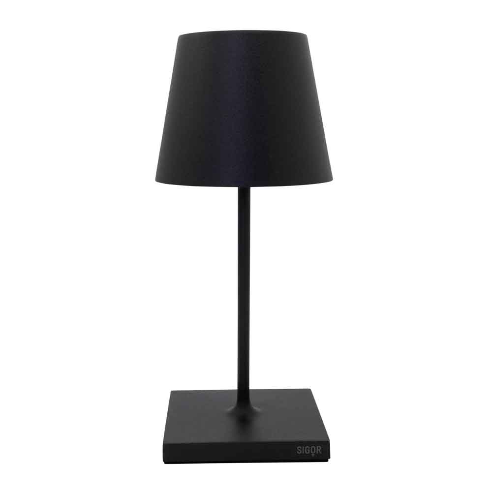 Sigor 4509601 battery-powered table lamp NUINDIE 250mm night black round