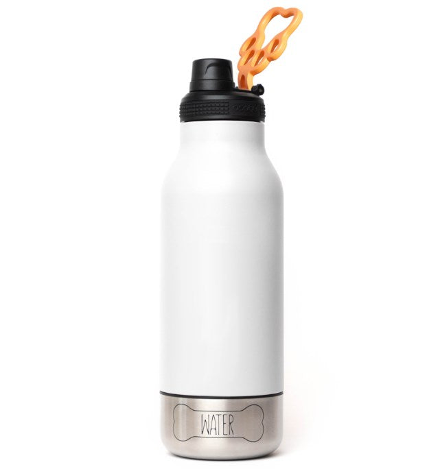 Asobu - Dog Bowl Buddy - Stainless steel bottle with 2 bowls White