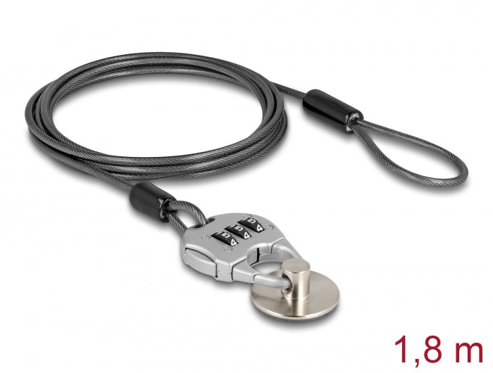 Navilock security cable for tablets and smartphones with combination lock and steel