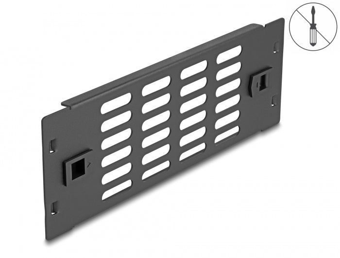 Delock 10? Network cabinet panel with ventilation slots tool-free 2 HE black