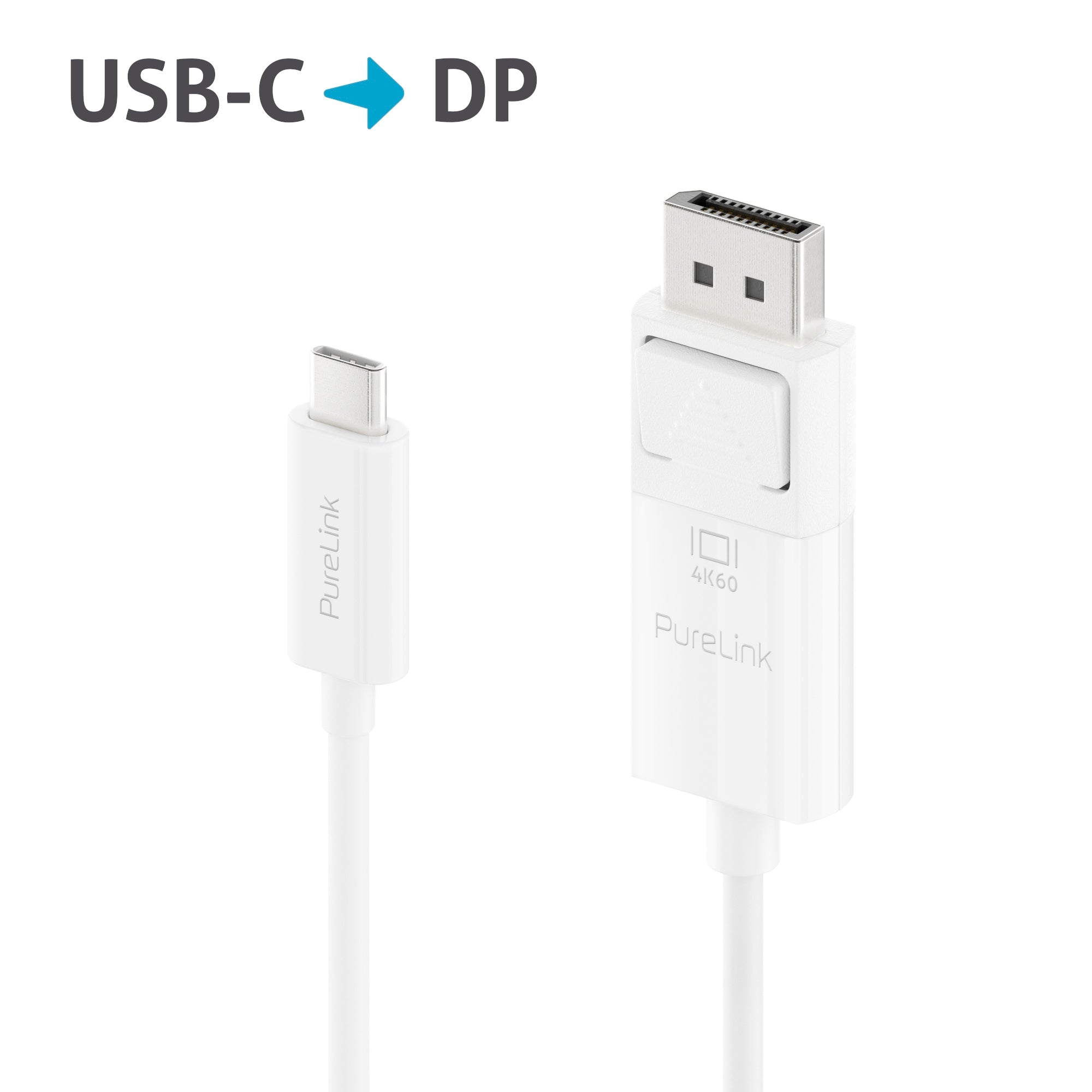 PureLink USB-C to DisplayPort cable - 4K60 - iSeries - white - 1.00m