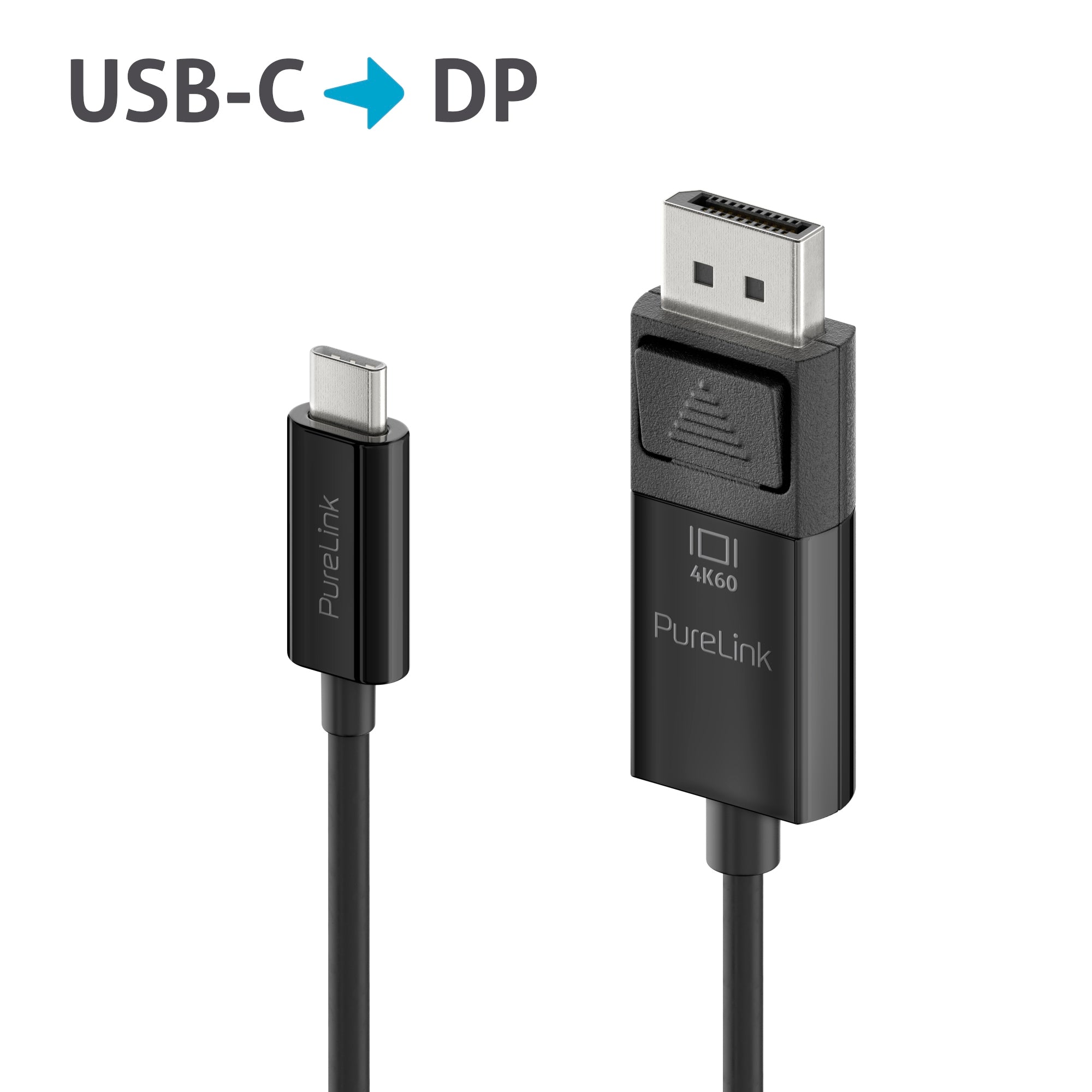 PureLink USB-C to DisplayPort cable - 4K60 - iSeries - black - 2.00m