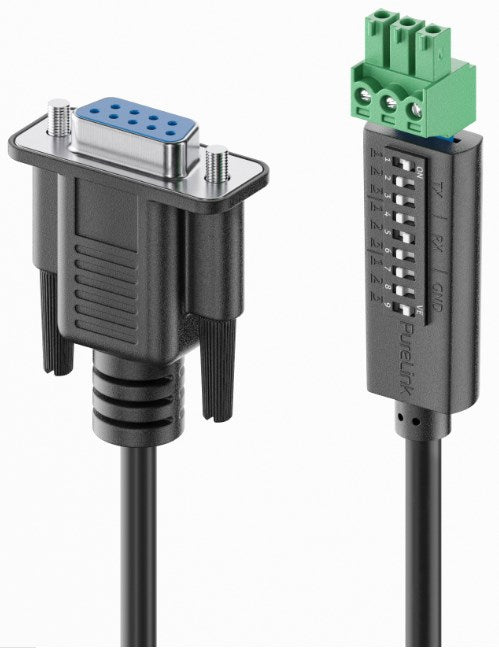 PureLink PureTools - RS232 cable - 9 pin D-Type/3 pin Phoenix+DIP Switch, 1.5m