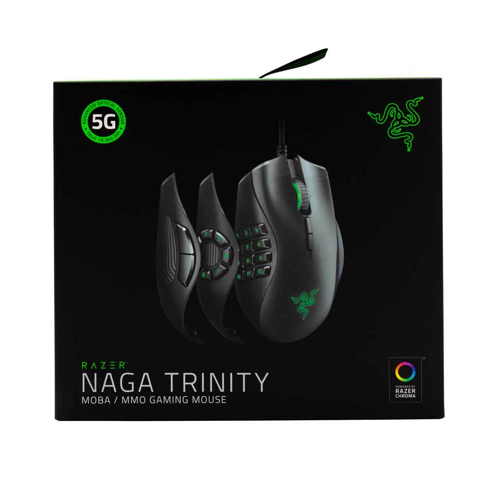 Razer Naga Trinity - MOBA/MMO Wired Gaming Mouse, Black