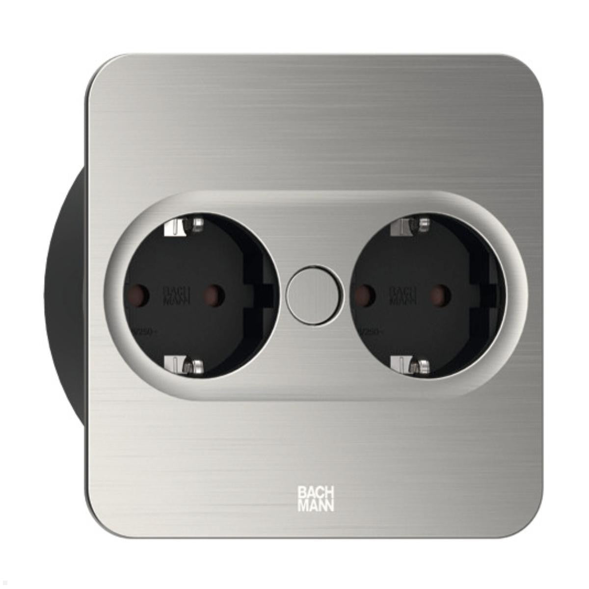 Bachmann Twist 2 square built-in socket, stainless steel