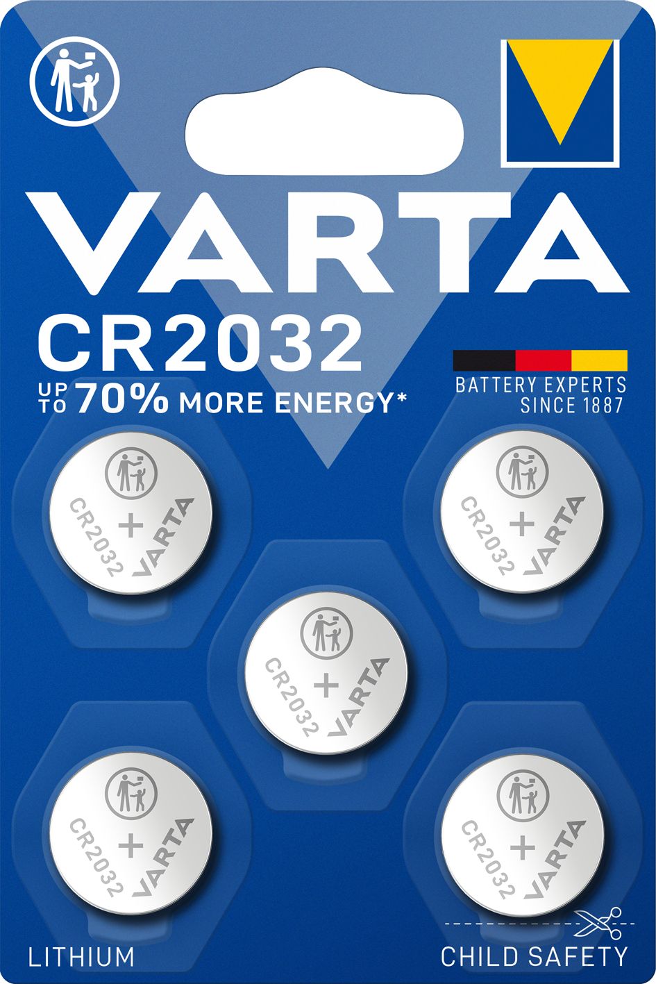 VARTA Lithium Coin CR2032 Batterie (5er Pack)