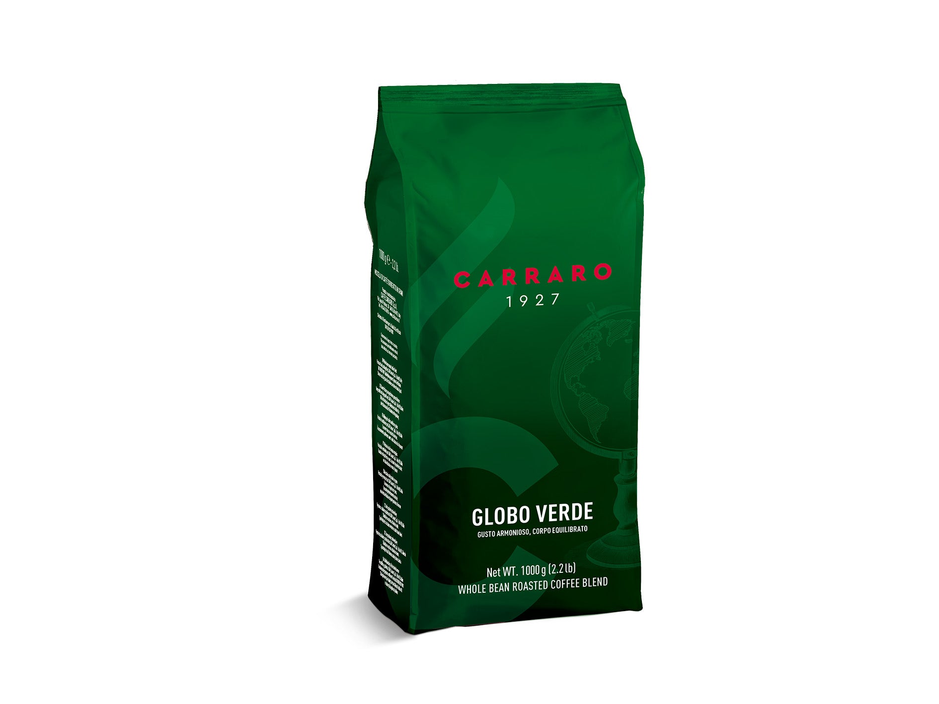 Carraro Globo Verde 1000g coffee beans