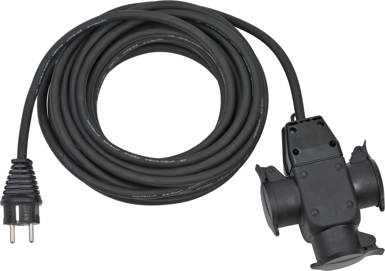 Brennenstuhl construction site extension cable 10m, IP44, black