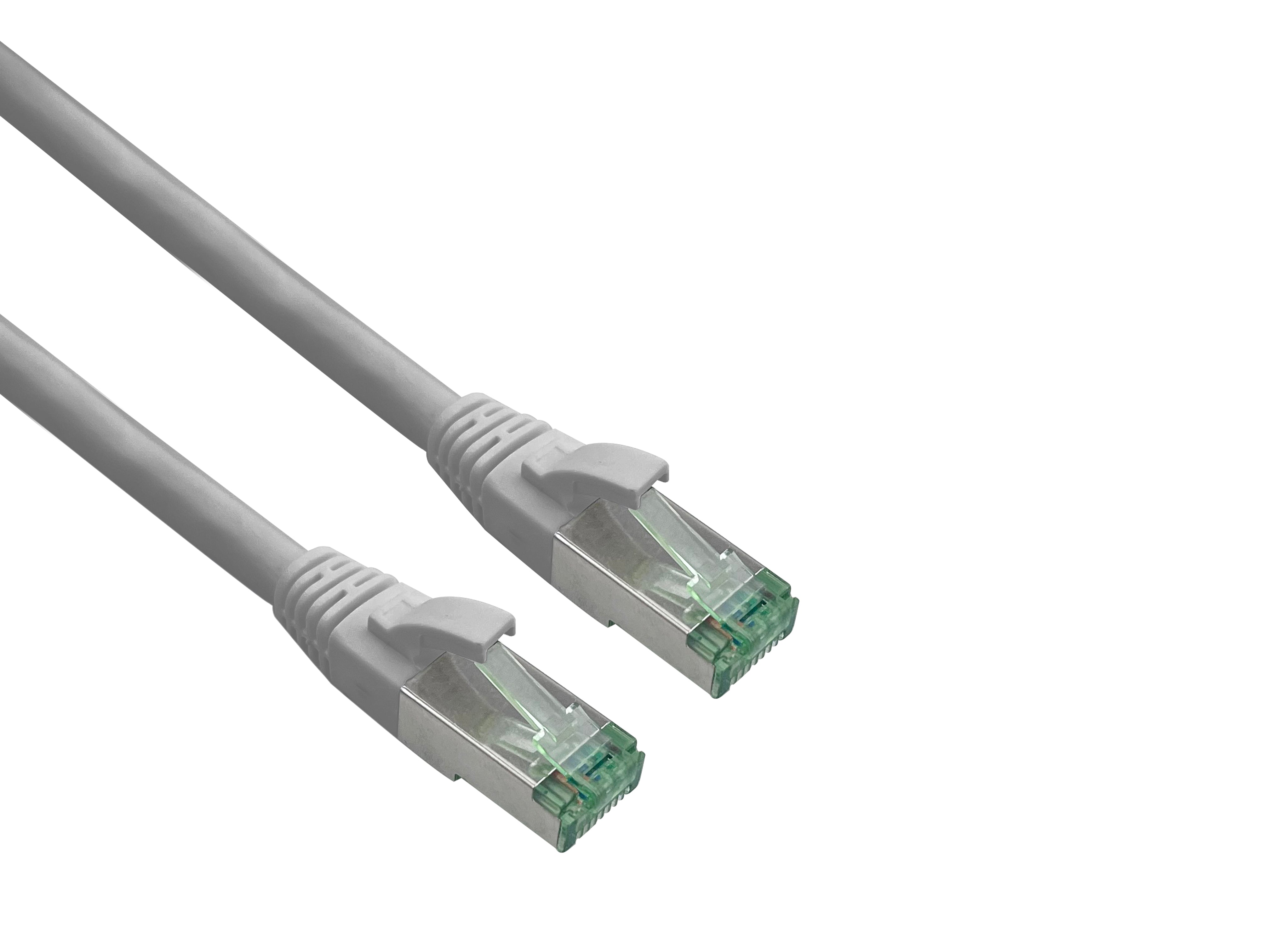 Helos GRS certified Cat 6a patch cable with Cat 7 raw cable TPE grey 10.0m
