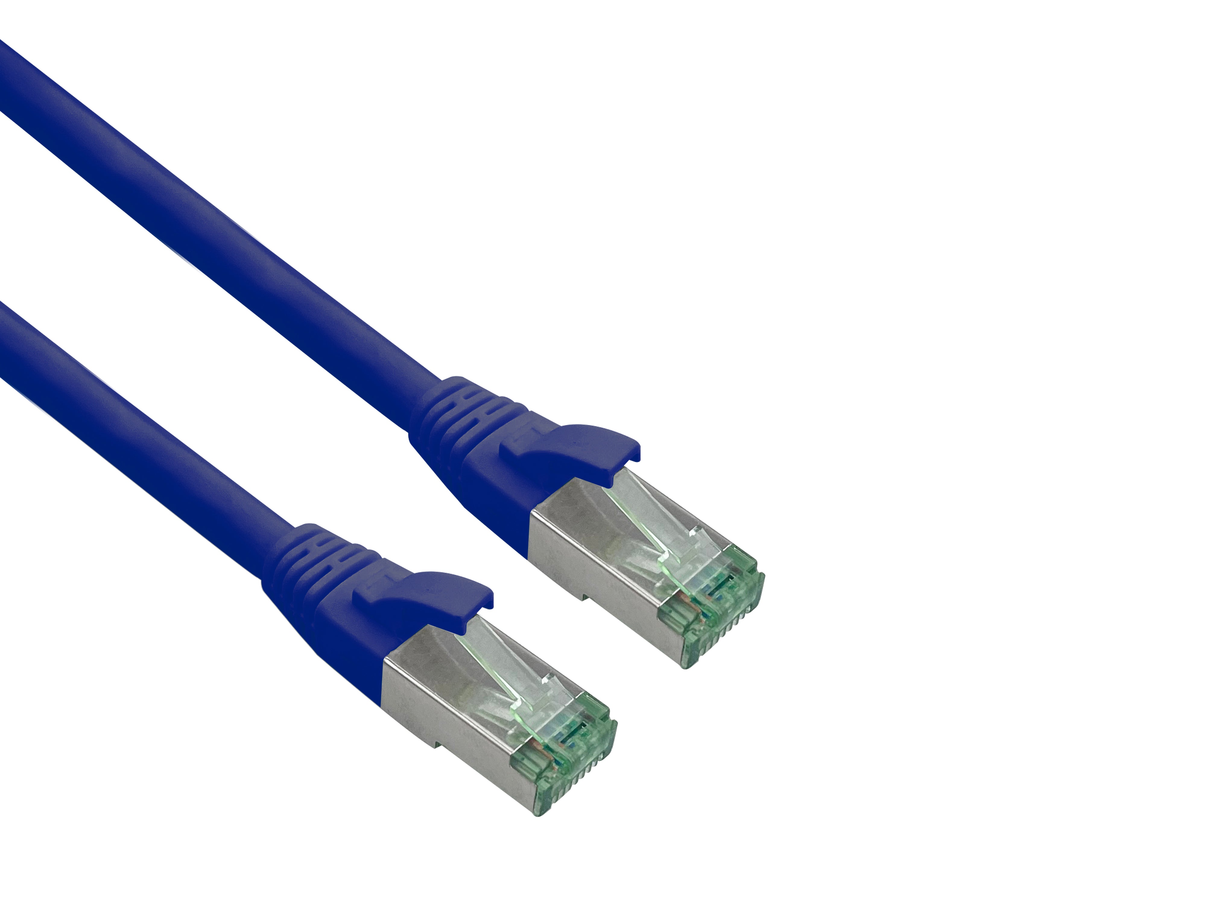 Helos GRS certified Cat 6a patch cable with Cat 7 raw cable TPE blue 30.0m