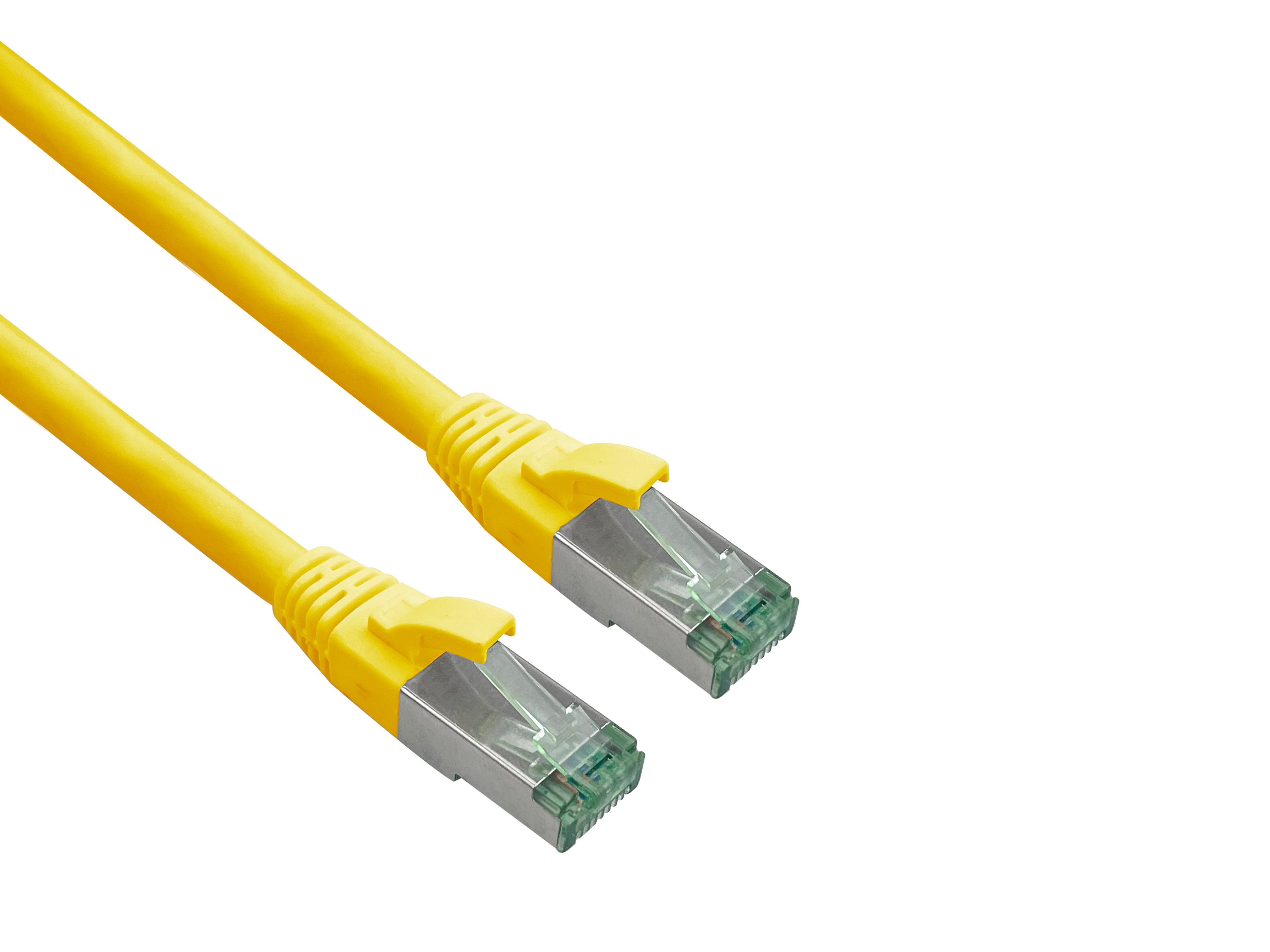 Helos GRS certified Cat 6a patch cable with Cat 7 raw cable TPE yellow 10.0m