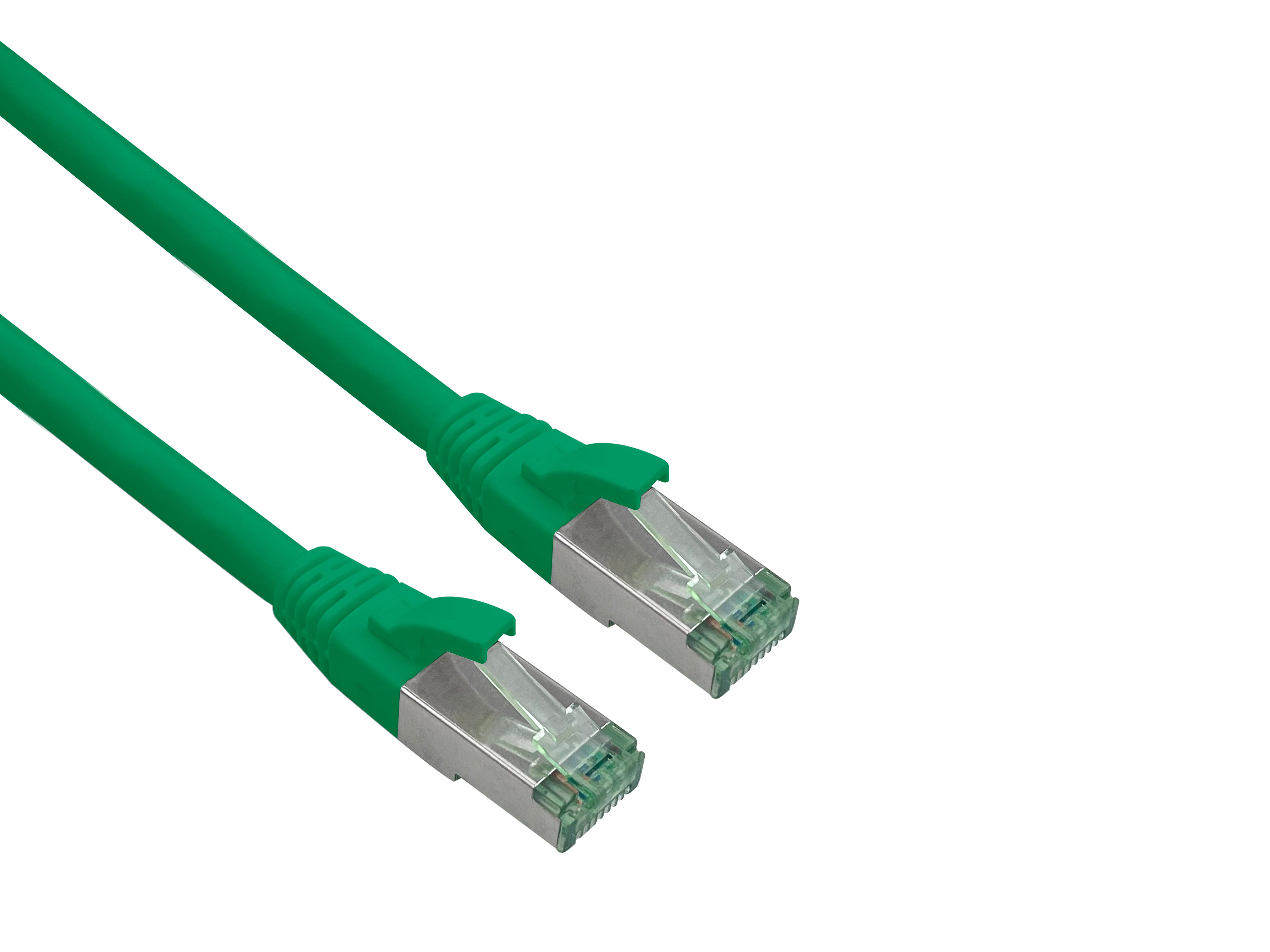 Helos GRS certified Cat 6a patch cable with Cat 7 raw cable TPE green 30.0m