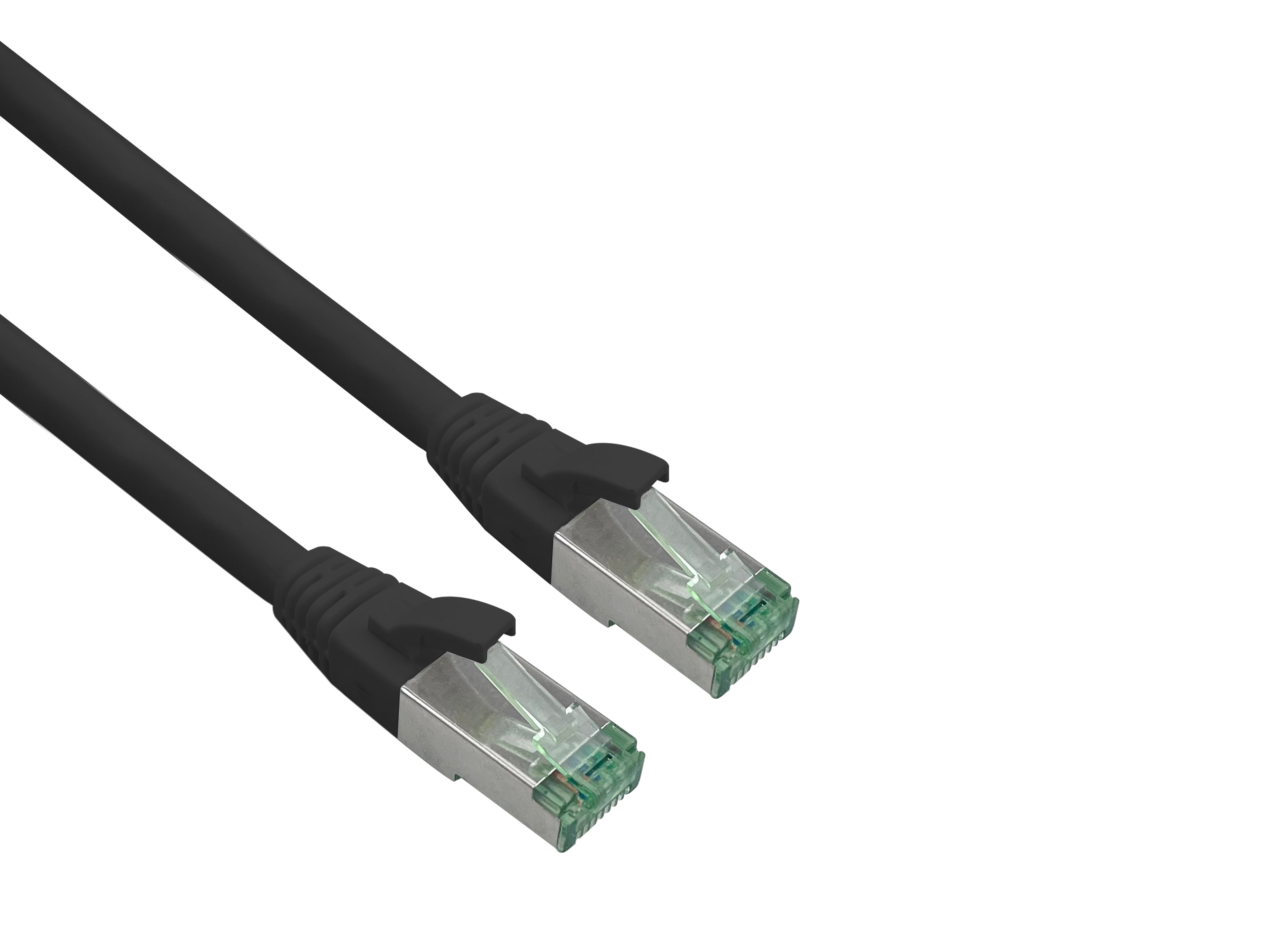 Helos GRS certified Cat 6a patch cable with Cat 7 raw cable TPE black 10.0m