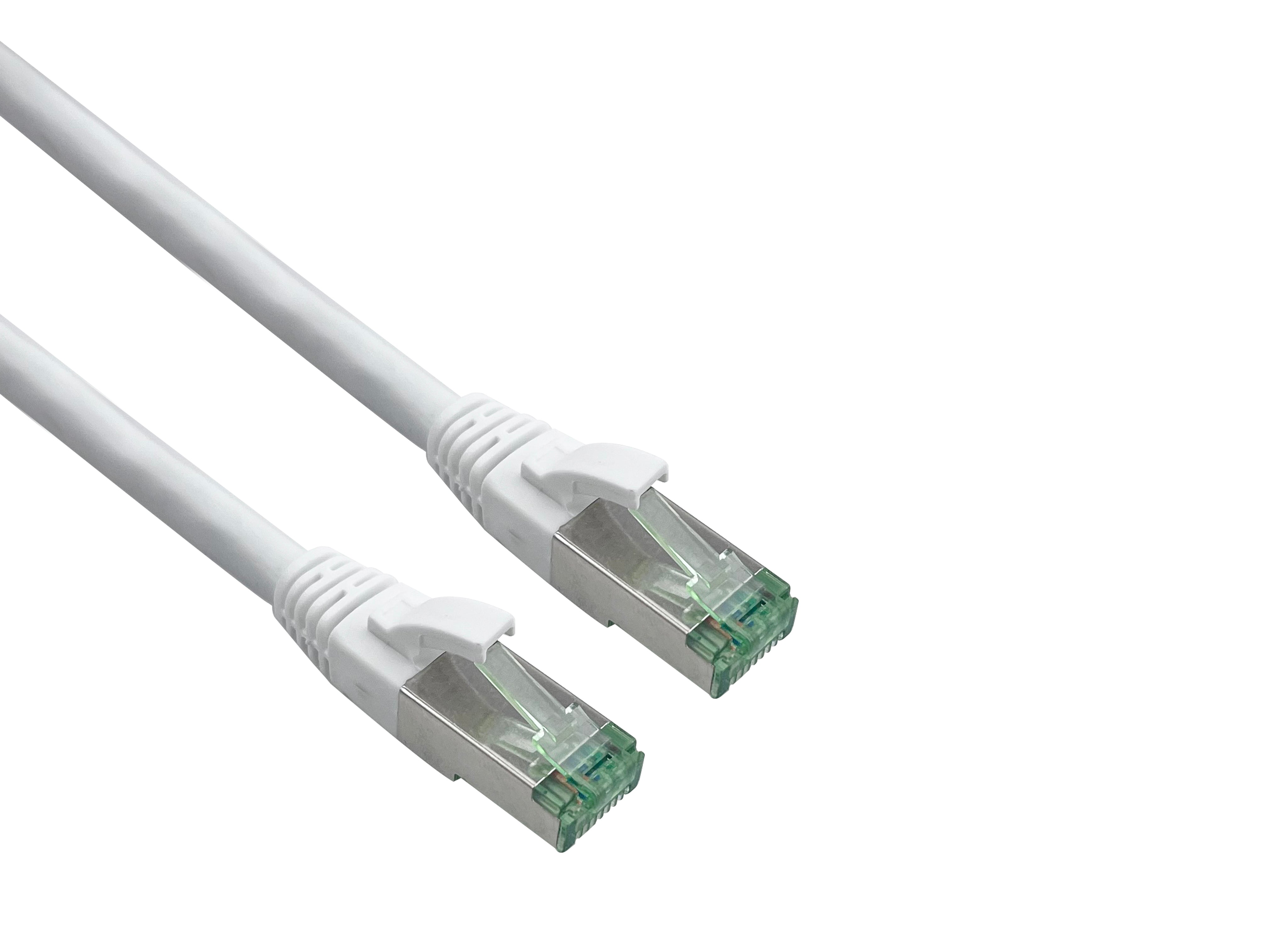 Helos GRS certified Cat 6a patch cable with Cat 7 raw cable TPE white 10.0m