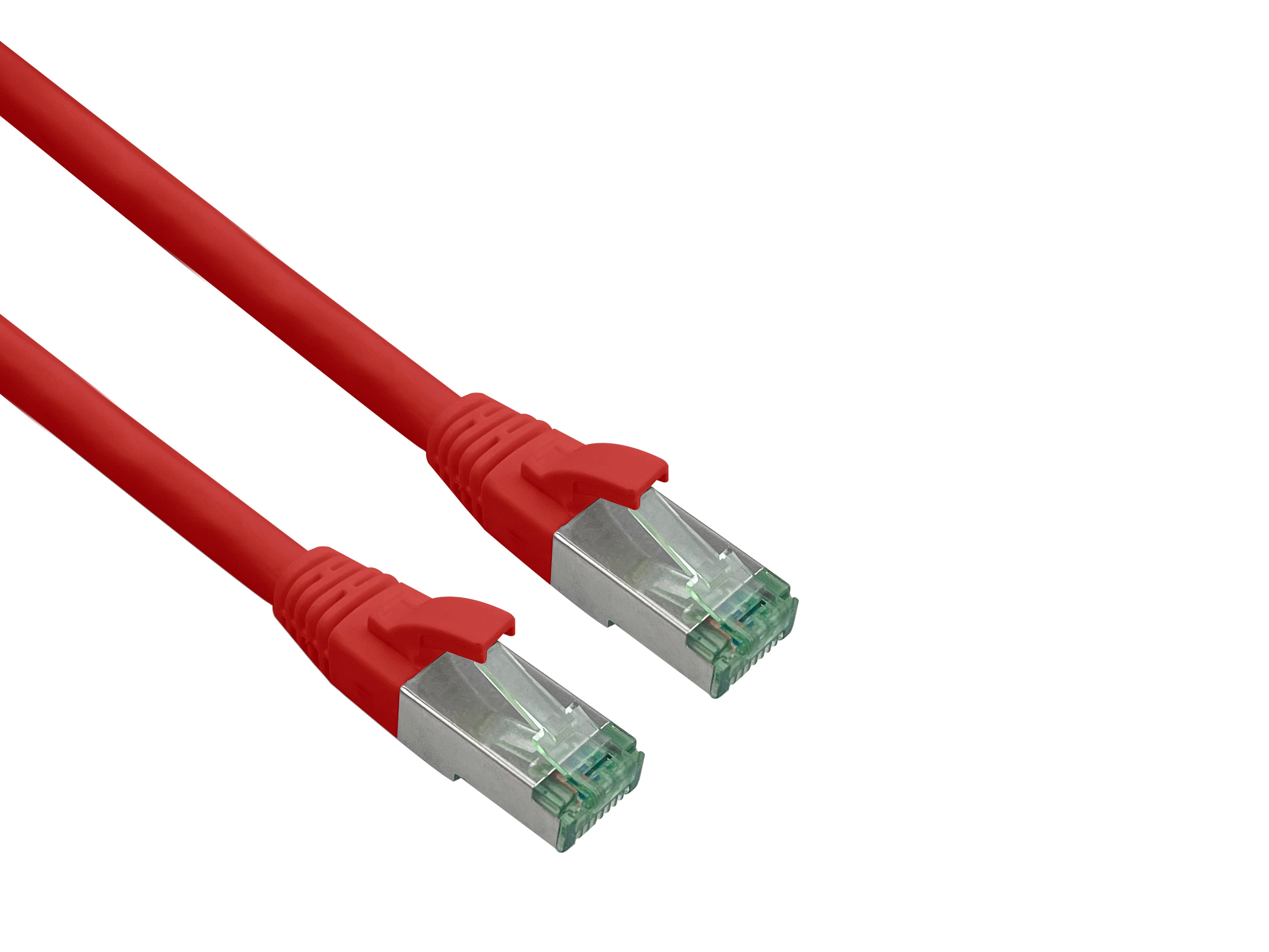Helos GRS certified Cat 6a patch cable with Cat 7 raw cable TPE red 15.0m
