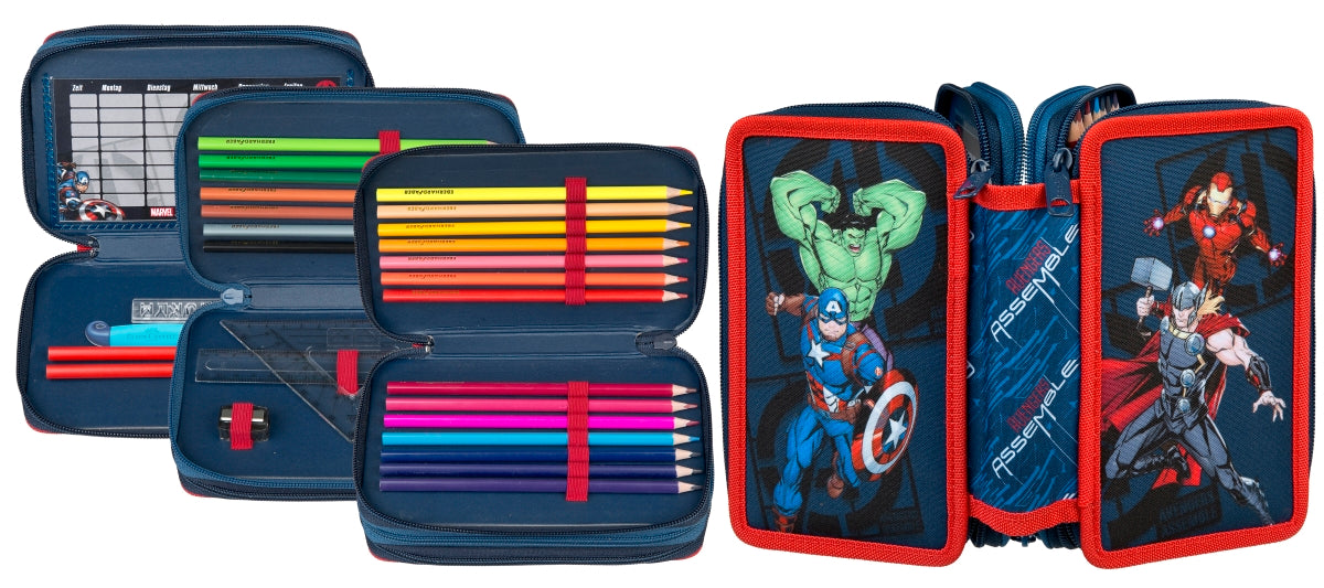 Avengers - Tripledecker, filled school pencil case