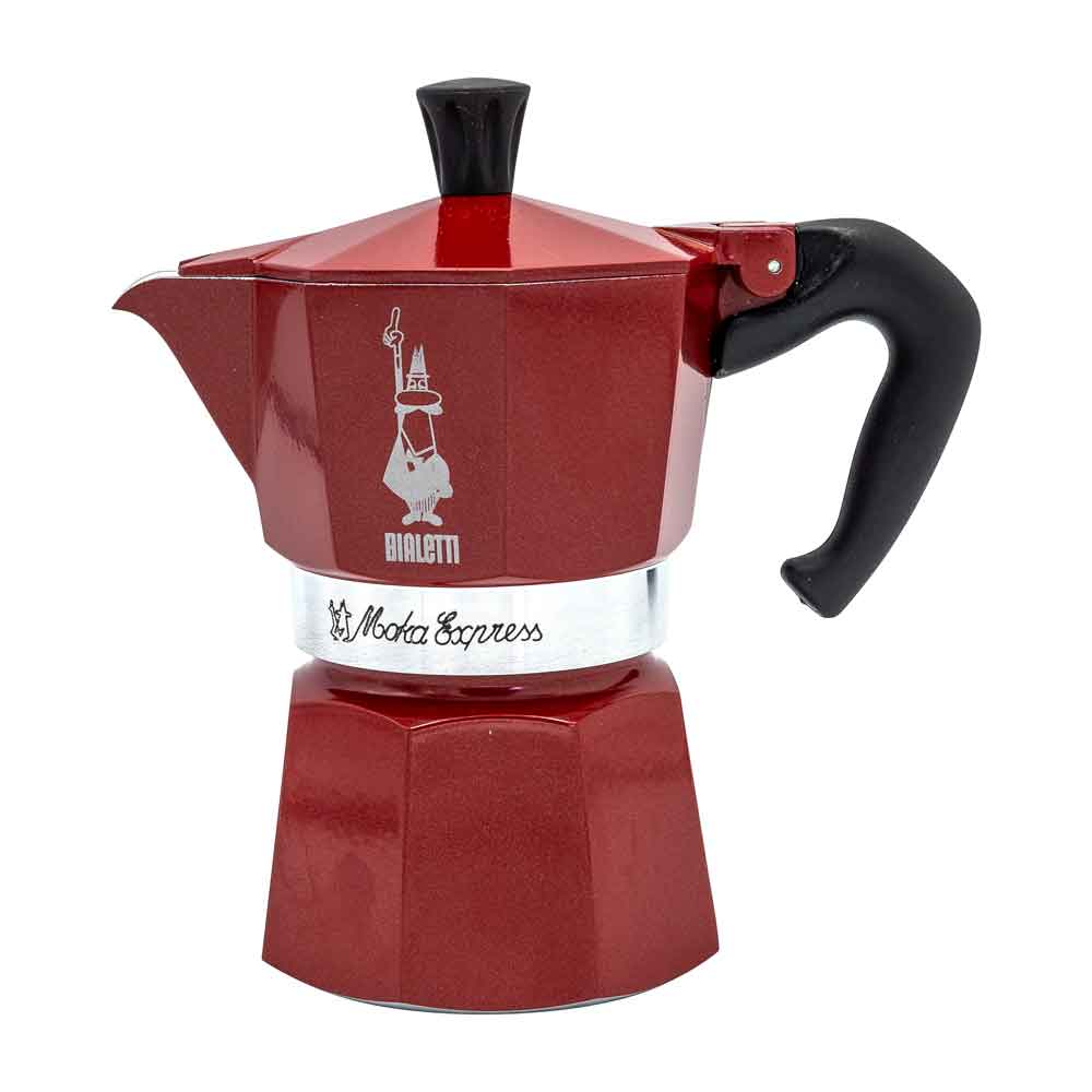 Bialetti Deco Glamour Espresso Maker Moka Express 3 Cups Red