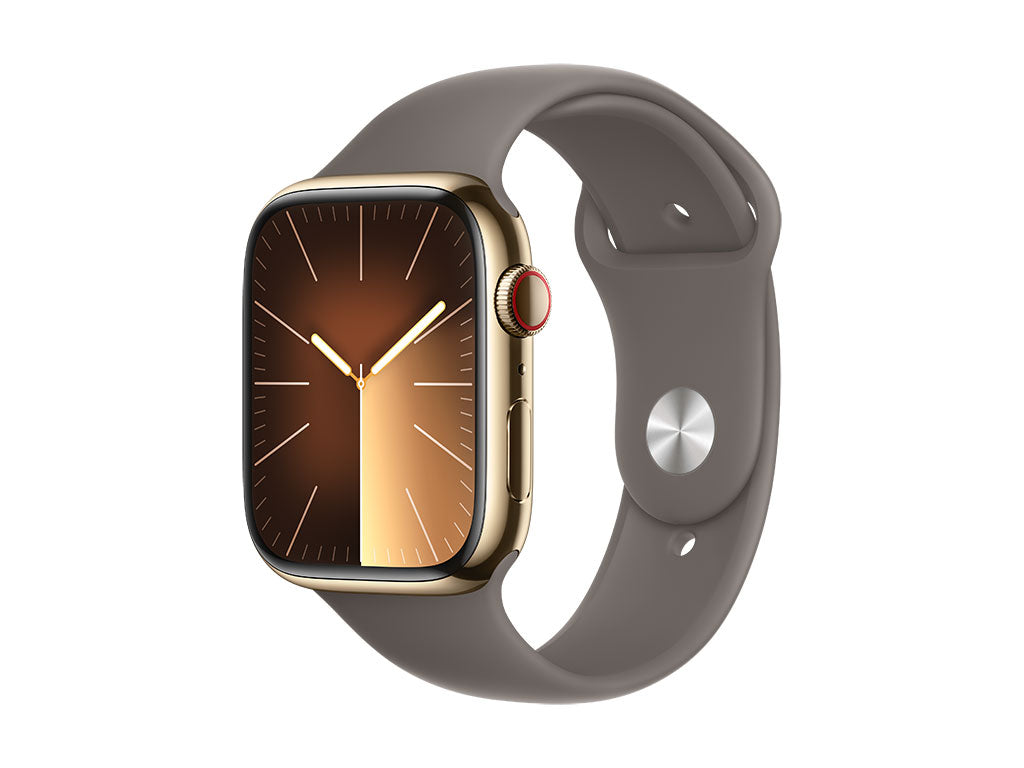 Apple Watch S9 Stainless Steel Cellular 45mm Gold (Sport Band Clay Brown) M/L