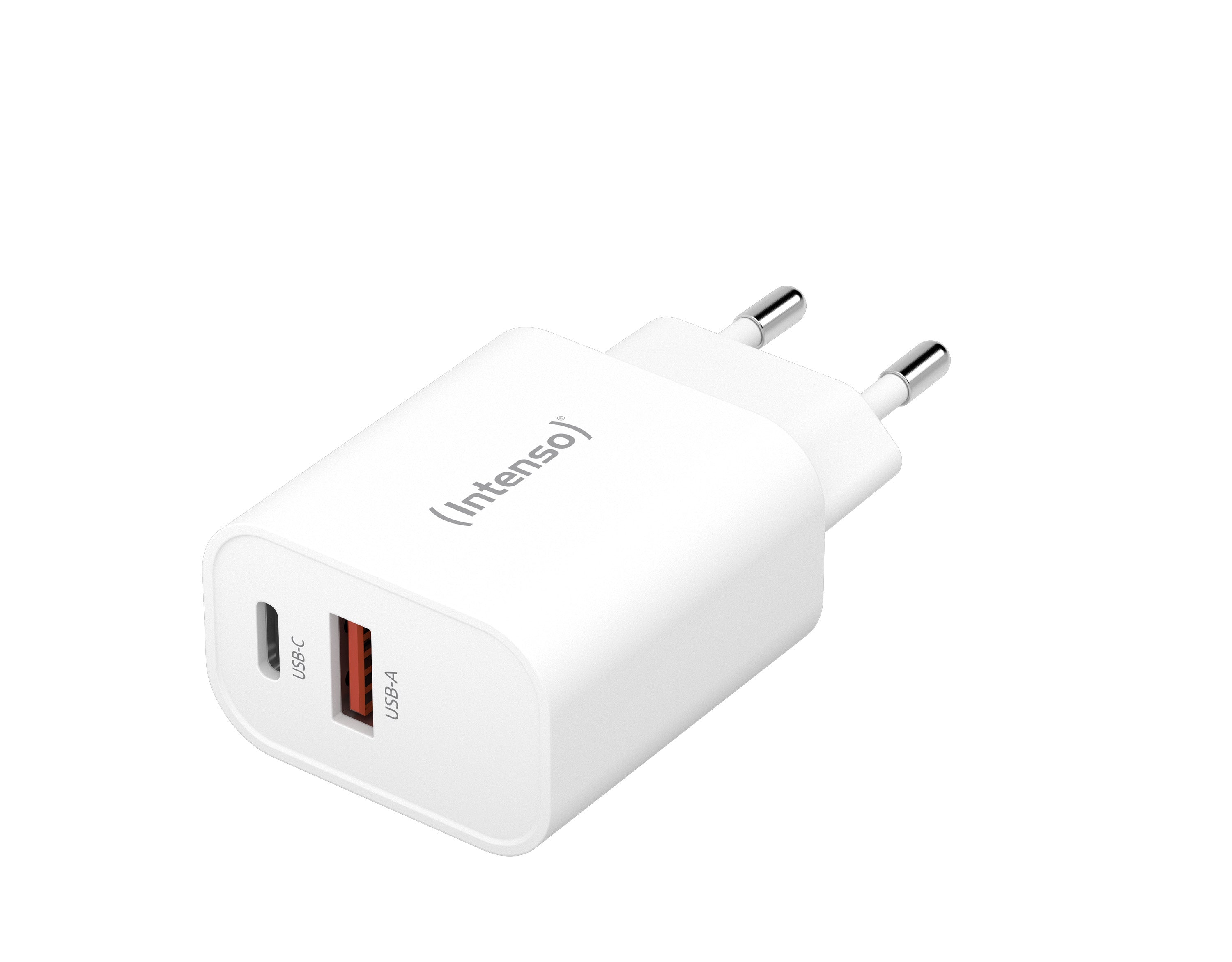 Intenso 1x USB-A + 1x USB-C adapter white