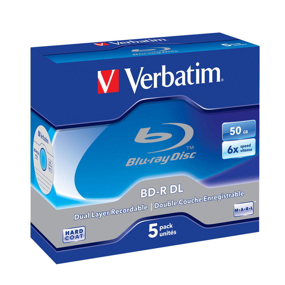 Verbatim BD-R Blu Ray Blanks Dual Layer 50GB Data Storage (Pack of 25)