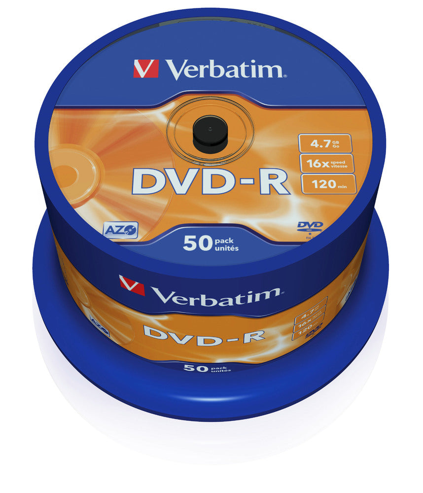 Verbatim DVD-R Blanks AZO 4.7GB Data Storage (Pack of 50)