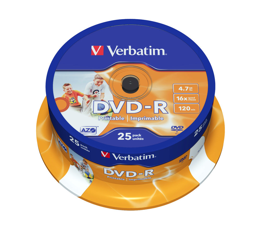 Verbatim DVD-R Blanks AZO 4.7GB Data Storage (Pack of 25)