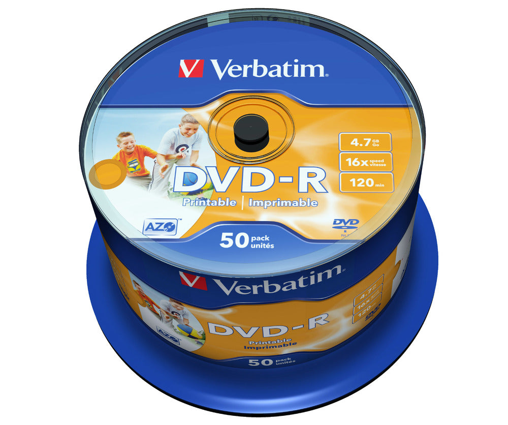 Verbatim DVD-R Blanks AZO 4.7GB Data Storage (Pack of 50)