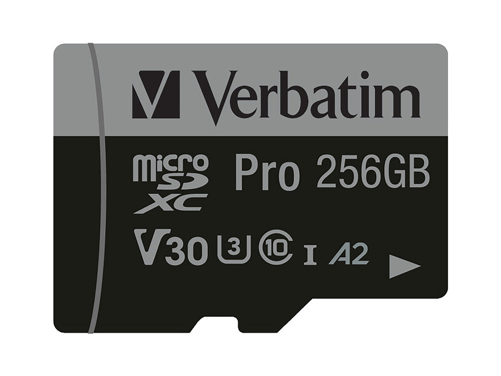 Verbatim microSDXC memory card 256 GB UHS-I Pro Class 10 + SD adapter