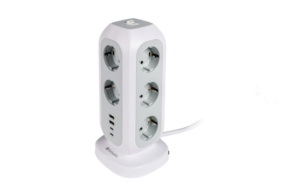 Verbatim EU Socket Tower 11 AC Outlets with 2 USB-C/ and 2 USB-A