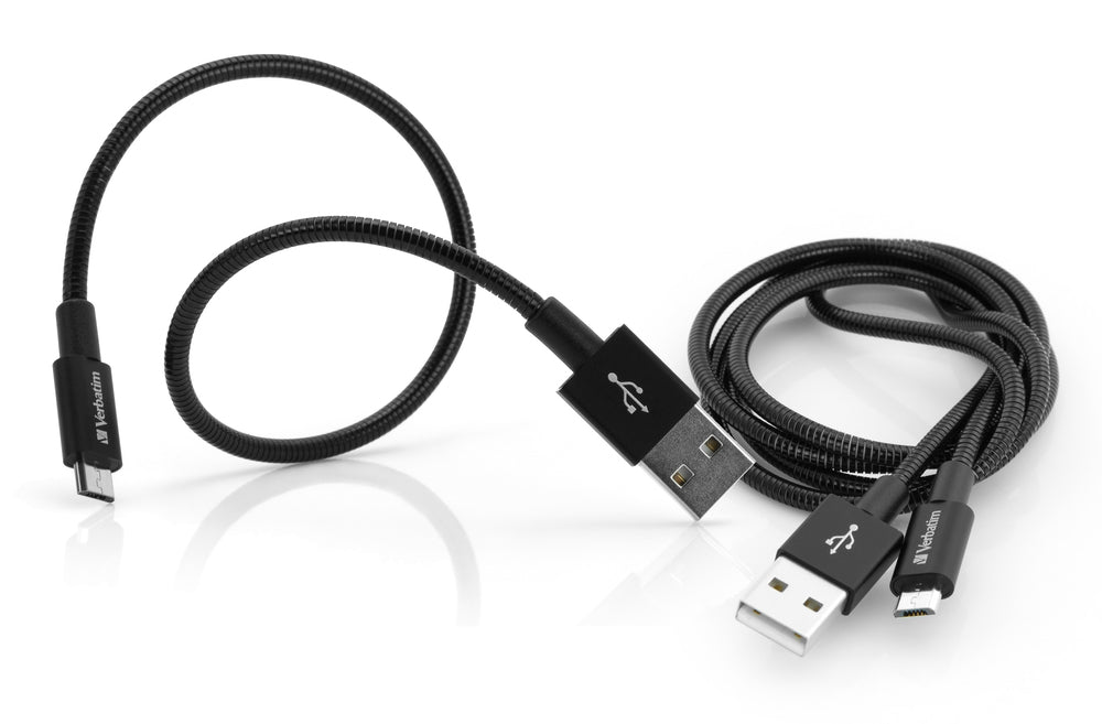 Verbatim Micro USB Sync and Charging Cable 100 cm and 30 cm Black (Pack of 2)