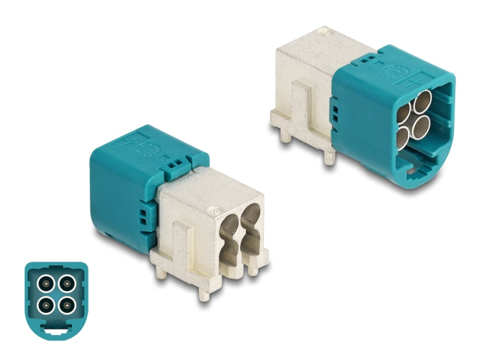 Delock Mini FAKRA Z plug quad downward angled A-type PCB
