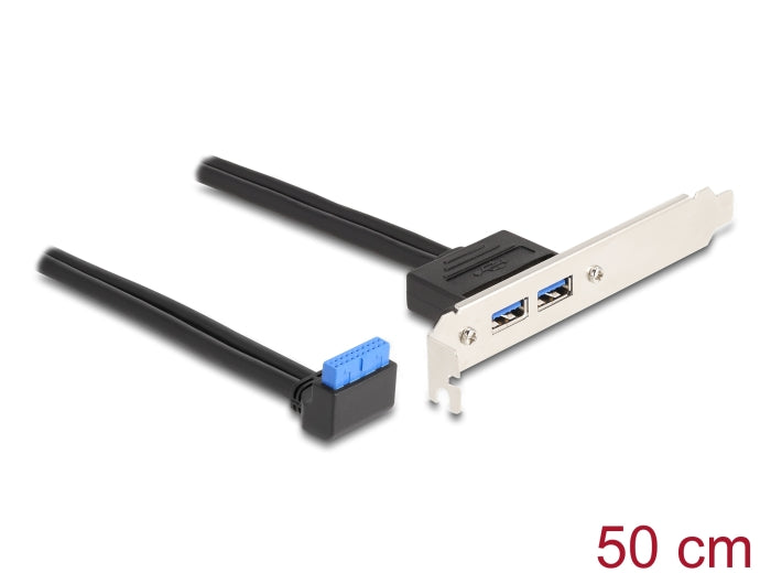 Delock slot bracket 1 x USB 5 Gbps pin header socket 90° angled